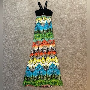 Colorful Maxi dress with open back